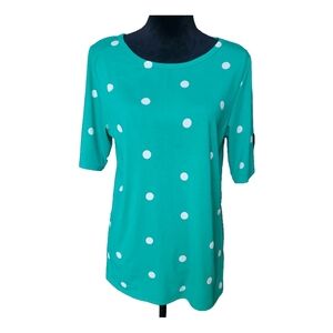 LuLaRoe Women's Teal/Green Polka Dot Short Sleeve Top Sz XL